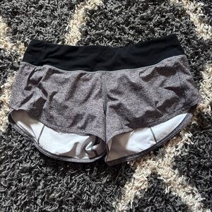 Women's Gray and Black Athletic Shorts
